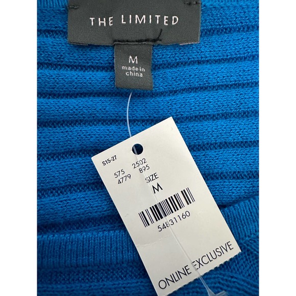 NWT The Limited Blue Asymmetrical Tunic Sweater, Size M - Picture 3 of 3